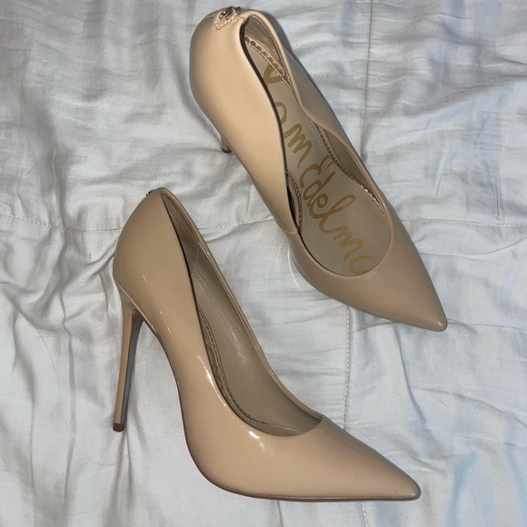 Sam Edelman Women's Danna Pointed Toe High-Heel Pumps Nude/Beige - Picture 2 of 7